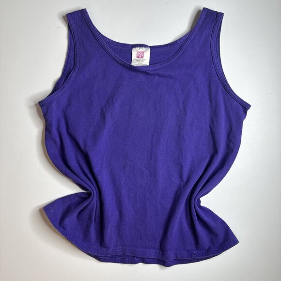 2 Vintage Hanes Her Way Tank Tops Womens M Purple Red Cotton Y2K Basics Comfy - Picture 3 of 11
